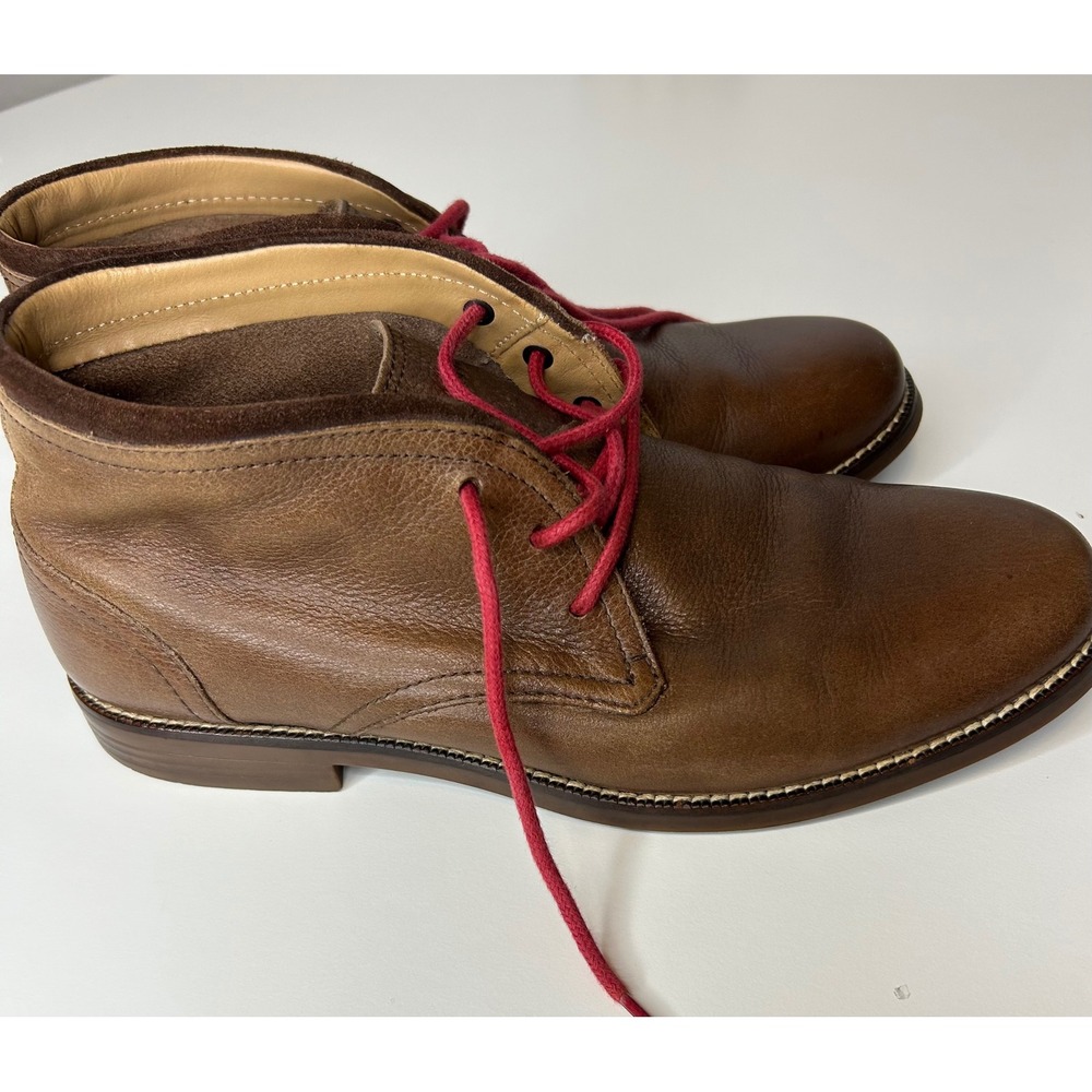 Cole Haan Kennedy Chukka Aesthetic Boots Brown Leather Red Laces Mens 8 M Used - Picture 8 of 13